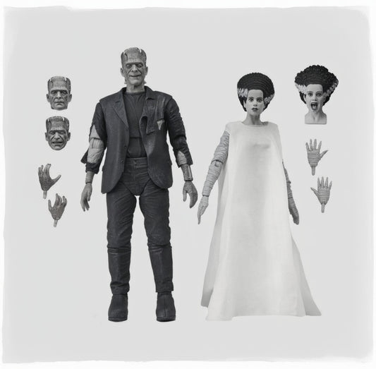 Universal Monsters Actionfiguren 2er-Pack Frankensteins Braut 90th Anniversary The Monster & His Mate (B&W) 18 cm
