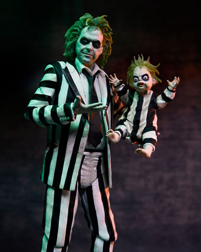 Beetlejuice Beetlejuice Actionfigur 7 Scale Ultimate Striped Suit Beetlejuice 18 cm