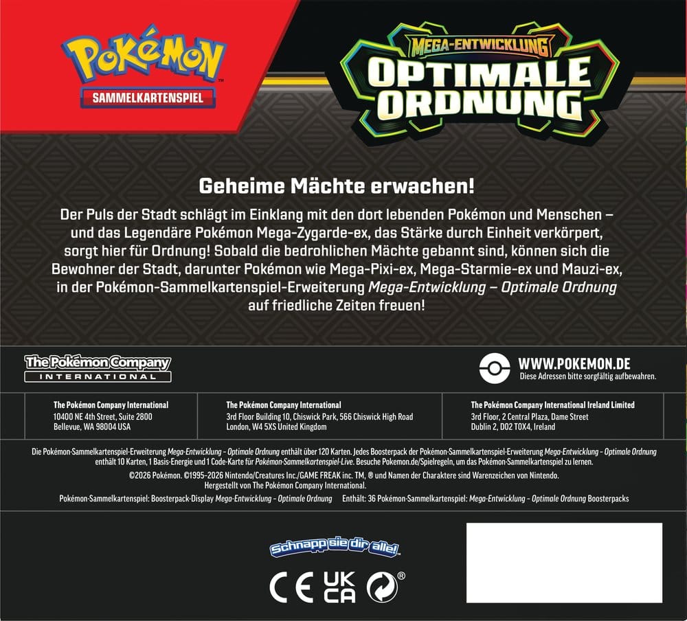 Pokémon TCG ME03 Optimale Ordnung Booster Display (36) *Deutsche Version*