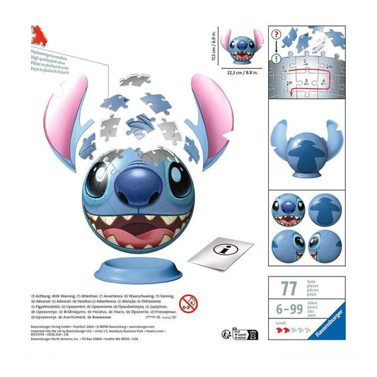 Lilo & Stitch 3D Puzzle Ball mit Ohren Stitch (77 Teile)