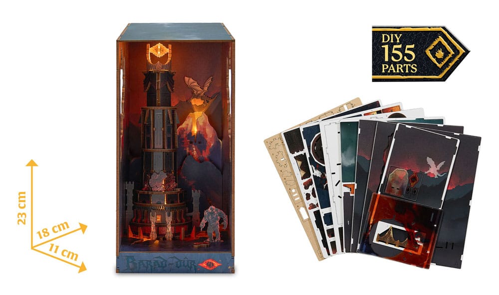 Der Herr der Ringe Tiny Adventures Book Nook Mini-Diorama Barad-Dûr 23 cm