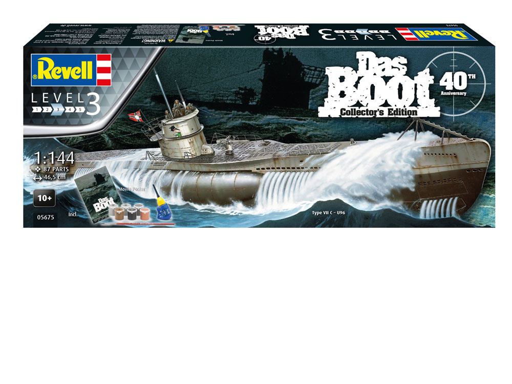 Das Boot Modellbausatz Geschenk-Set 1/144 U-Boot U96 Typ VII C 40th Anniversary 46 cm