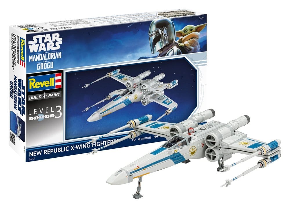 Star Wars The Mandalorian and Grogu Revell Modellbausatz 1/57 New Republic X-Wing Fighter 22 cm