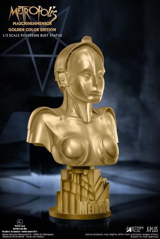 Metropolis Büste 1/2 Maria Maschinenmensch Metallic Gold Color Edition 50 cm