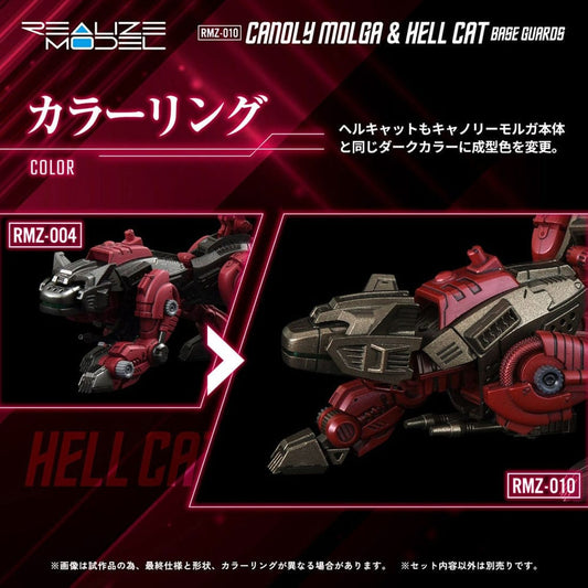 Zoids Plastic Model Kits 2er-Pack 1/100 RMZ-010 Canoly Molga & Hell Cat Base Guards Sets 20 cm