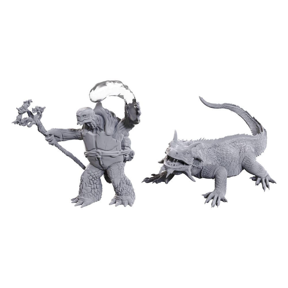 D&D Nolzur's Marvelous Miniatures Miniaturen unbemalt Tortle Druid & Wild Shape Giant Lizard
